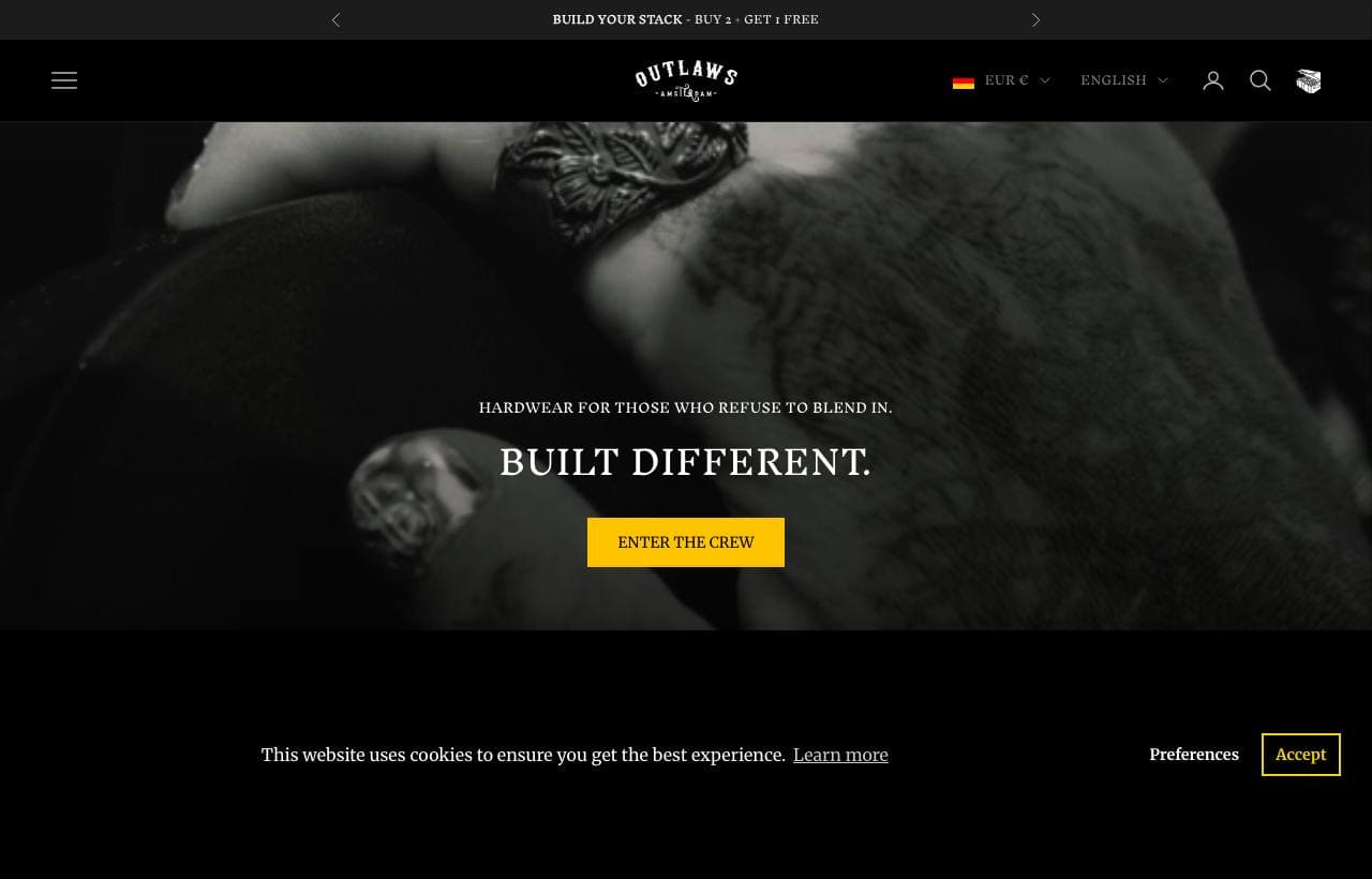 Outlaws Amsterdam — Jewelry & Crafts storefront
